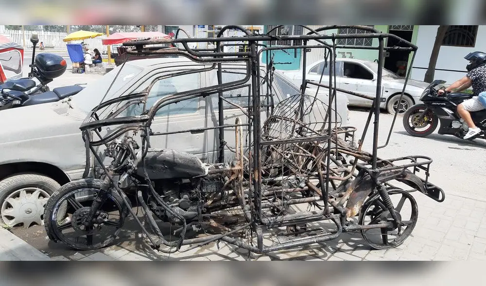 Vehículo quedó convertido en una estructura de fierro obsoleta. Foto: Studio 96 Vehículo quedó convertido en una estructura de fierro obsoleta. Foto: Studio 96