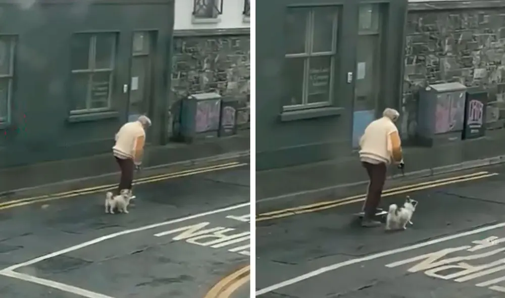 Un adulto mayor se quedó a cargo del cuidado de su mascota, por ello, planeó una salida para que estuvieran juntos. Foto: captura de Facebook Un adulto mayor se quedó a cargo del cuidado de su mascota, por ello, planeó una salida para que estuvieran juntos. Foto: captura de Facebook