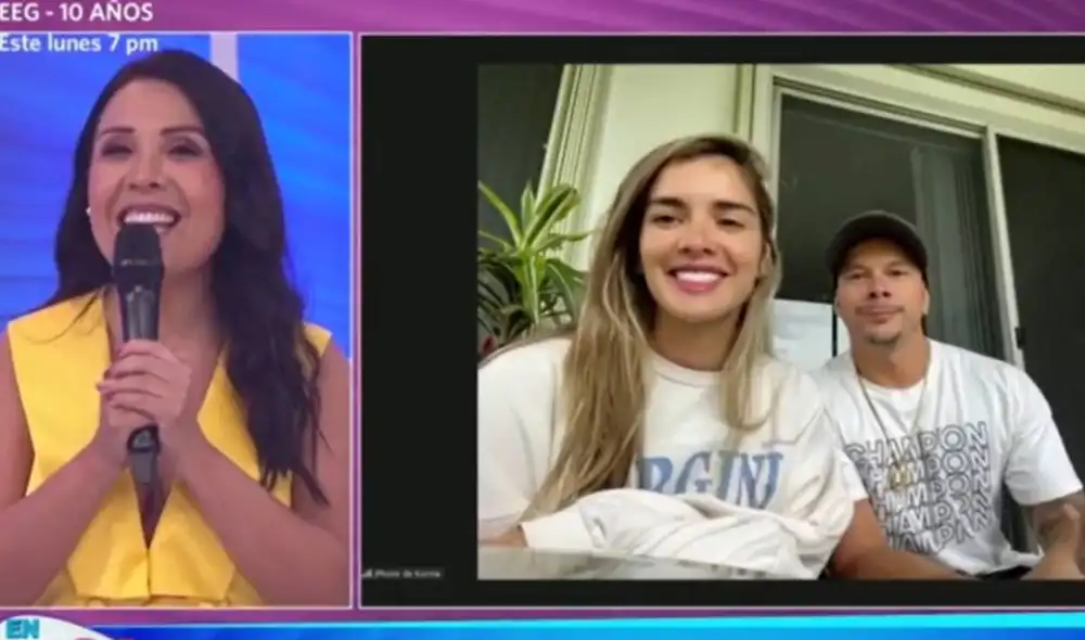 Korina Rivadeneira y Mario Hart celebran que pronto serán padres por segunda vez. Foto: captura de América TV Korina Rivadeneira y Mario Hart celebran que pronto serán padres por segunda vez. Foto: captura de América TV