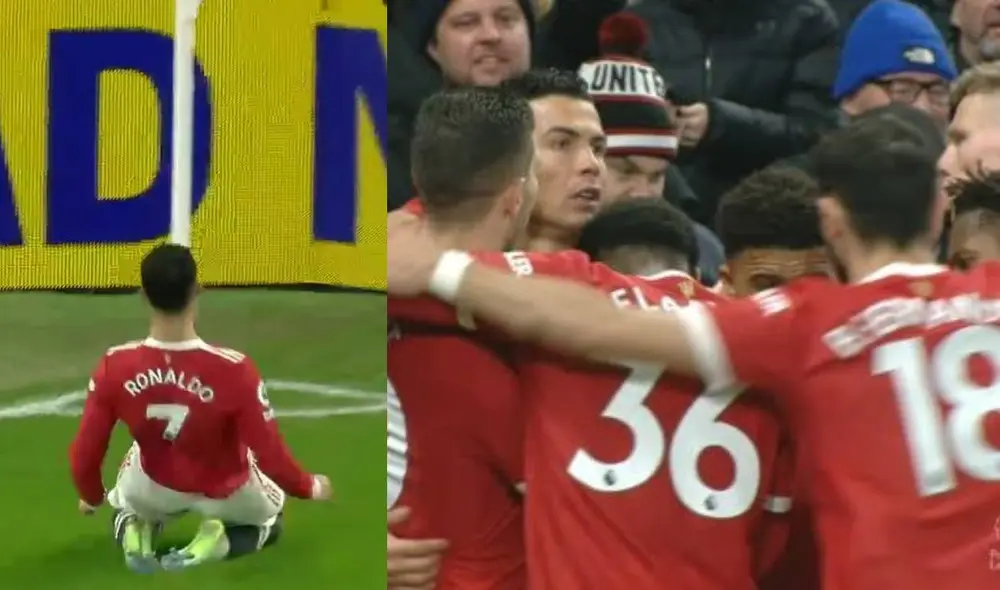 ¿Quién más? Cuando el United la pasaba mal, Cristiano Ronaldo apareció para colocar el 1-0 a favor de su equipo. Foto: captura ESPN ¿Quién más? Cuando el United la pasaba mal, Cristiano Ronaldo apareció para colocar el 1-0 a favor de su equipo. Foto: captura ESPN