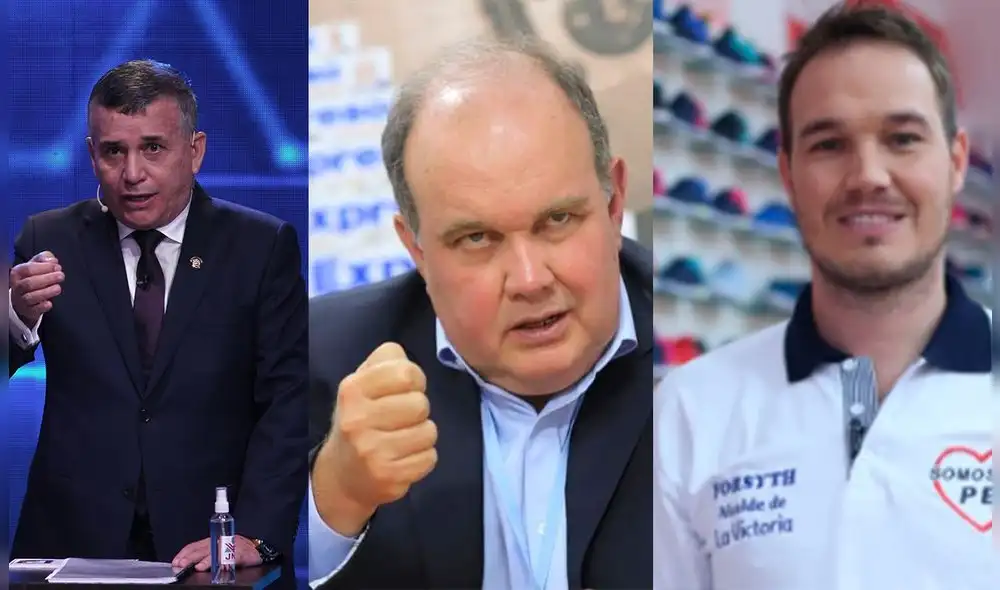 Precandidatos que lideran las preferencias electorales para ocupar el sillón municipal de Lima. FOTO: Composición de Sociedad LR.