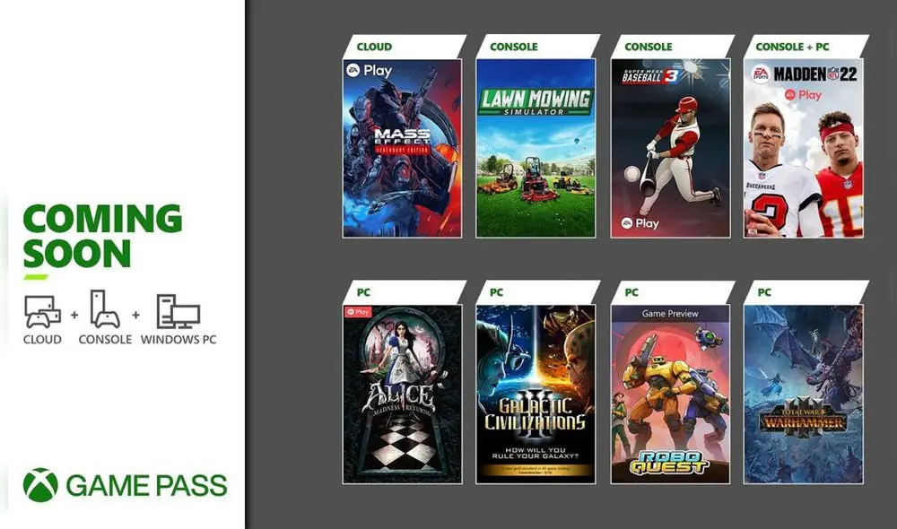 La mayoría de estos títulos llegarán a Xbox Game Pass tanto en consolas como en PC. Foto: Microsoft