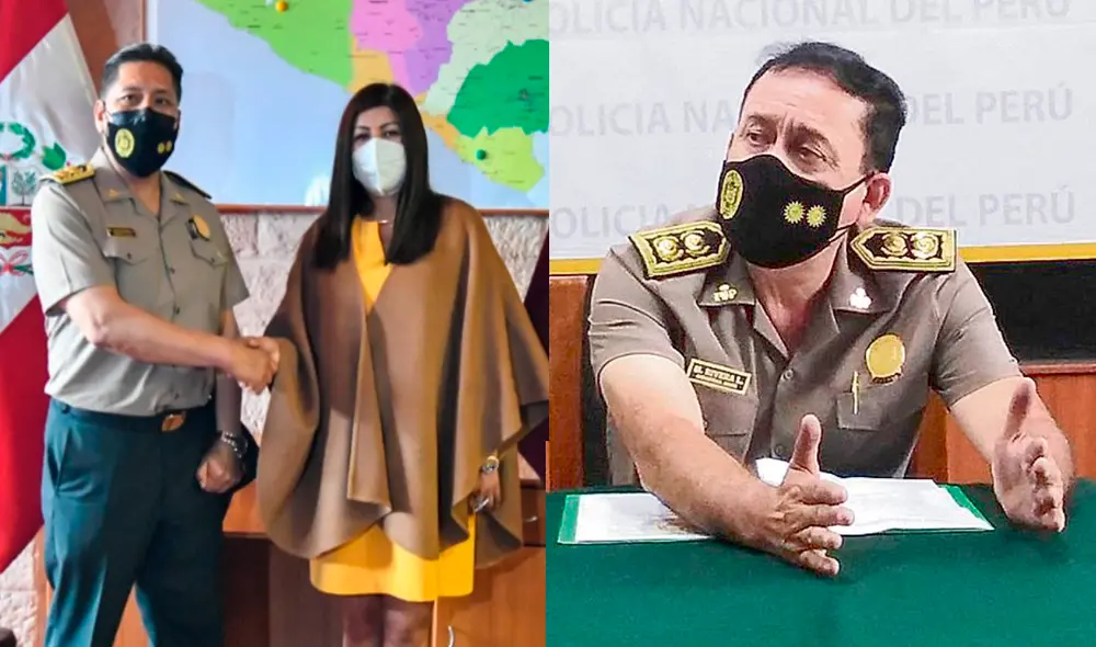 Presentación. General Miguel Cayetano Cuadros (izquierda) y el general Manuel Rivera (derecha). Foto: GRA/ La República