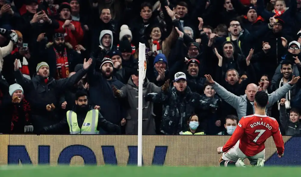 Cristiano Ronaldo anotó su primer gol del 2022 ante el Brighton. Foto: AFP Cristiano Ronaldo anotó su primer gol del 2022 ante el Brighton. Foto: AFP