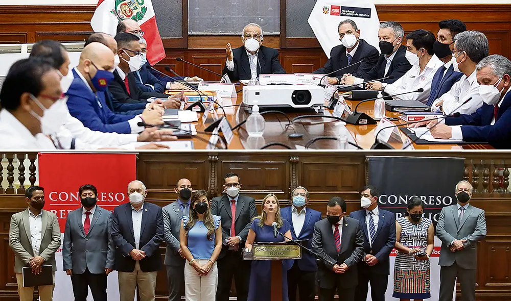 Sorpresivo giro. Hace solo unos días el primer ministro Aníbal Torres acusó a una parte del Parlamento de pretender capturar el poder vía una vacancia presidencial. Foto: composición LR