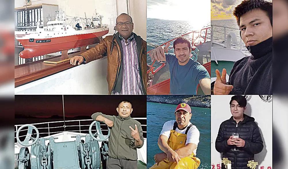 Compatriotas. Martín Quino, William Arévalo, Miguel Lumbres, Daniel More, Diego More y Edwin Córdoba se encuentran entre las víctimas del hundimiento. Foto: composición/difusión Compatriotas. Martín Quino, William Arévalo, Miguel Lumbres, Daniel More, Diego More y Edwin Córdoba se encuentran entre las víctimas del hundimiento. Foto: composición/difusión