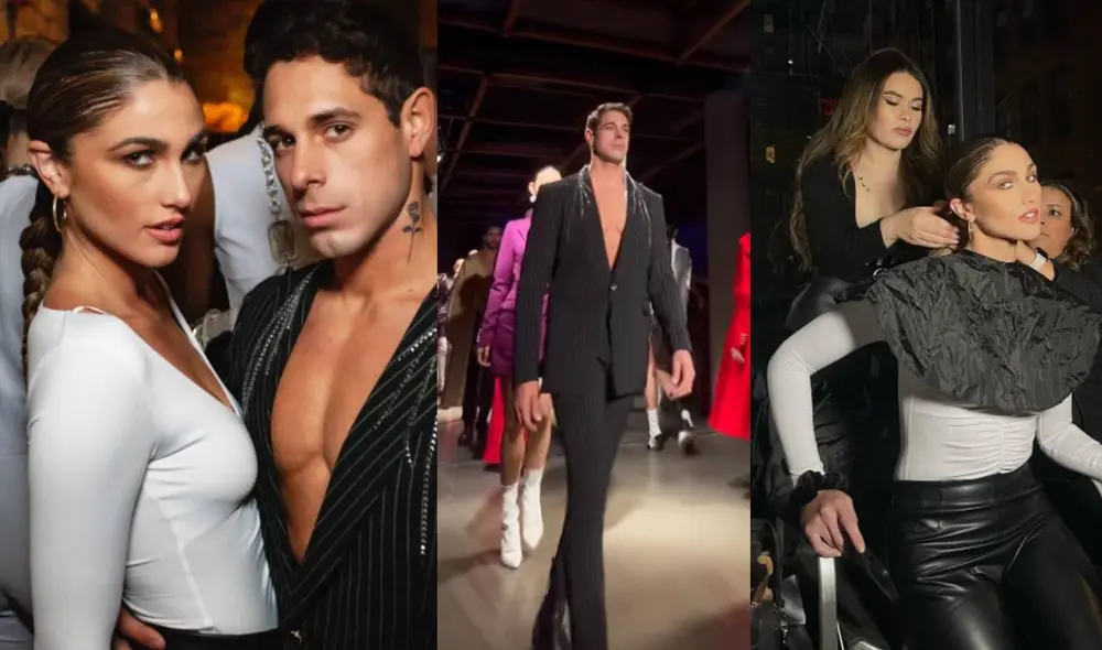 Alessia Rovegno y Hugo García comparten momentos en pasarela de New York. Foto: composición/ Instagram