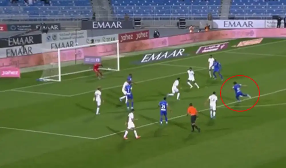 Este es el primer gol de Carrillo en 2022 por la liga saudí. Foto: captura de SSC