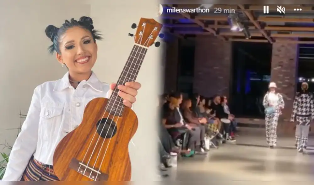 Milena Warthon cautiva a los asistentes del New York Fashion Week con su melodiosa voz. Foto: composición/Instagram