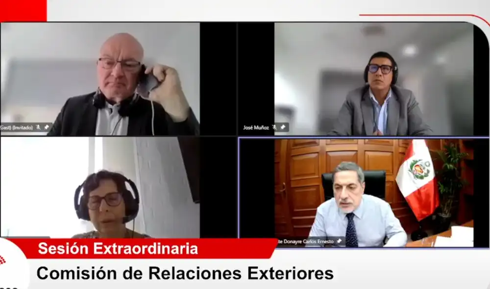 Joerg Dehnert, representante legal de la Fundación Friedrich Naumann, se presentó este viernes ante la Comisión de Relaciones Exteriores. Foto: captura