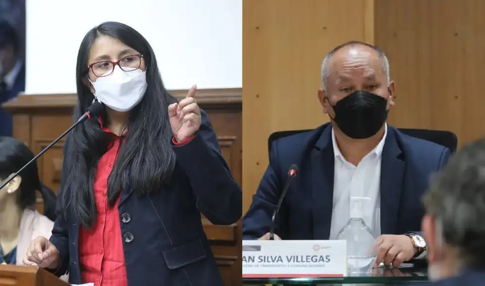 Ruth Luque suscribió la moción de censura contra el ministro de Transportes y Comunicaciones, Juan Silva. Foto: composición/Congreso/MTC