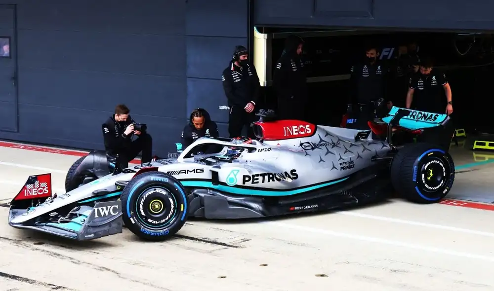 Así estrenó Lewis Hamilton su nuevo W13. Foto: Mercedes F1 Así estrenó Lewis Hamilton su nuevo W13. Foto: Mercedes F1