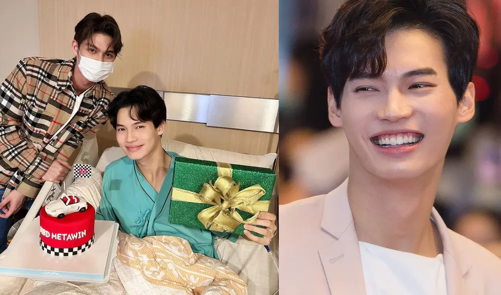 Metawin, mejor conocido como Win, fue hospitalizado el 19 de febrero por intoxicación alimentaria. Bright lo visitó al día siguiente. Foto: composición Instagram/GMMTV Metawin, mejor conocido como Win, fue hospitalizado el 19 de febrero por intoxicación alimentaria. Bright lo visitó al día siguiente. Foto: composición Instagram/GMMTV