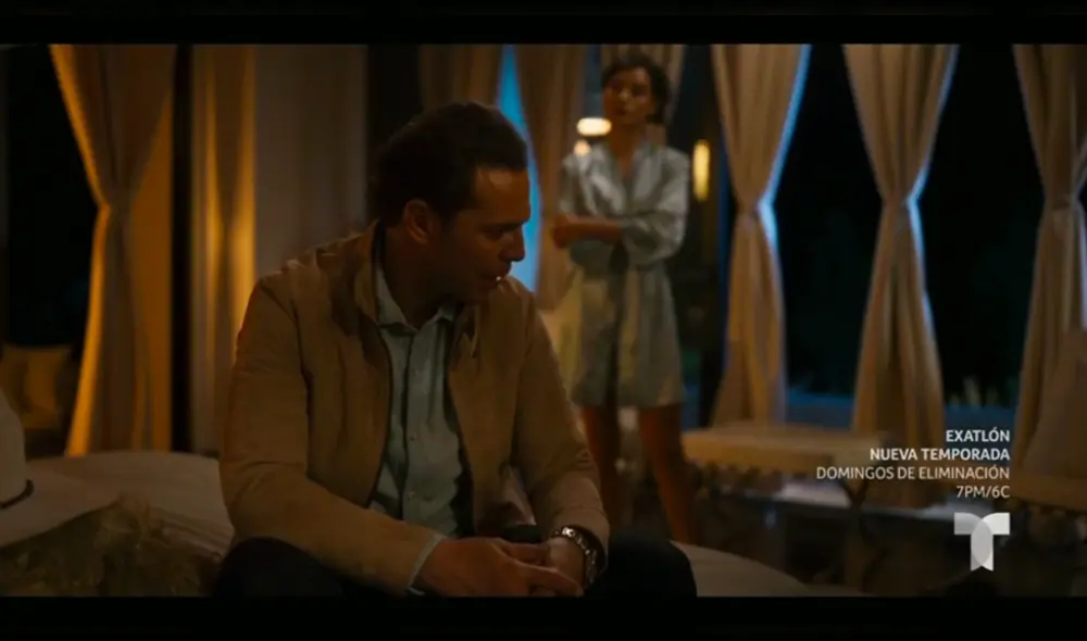 Jimena no confía en Óscar y sospecha que esconde algo. Foto: captura de Telemundo