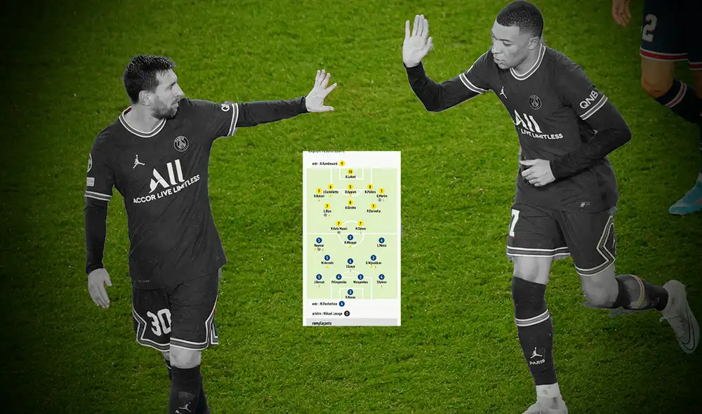 Messi fue asistido por Mbappé en su primer gol con el PSG. Foto: composición/AFP/Olé