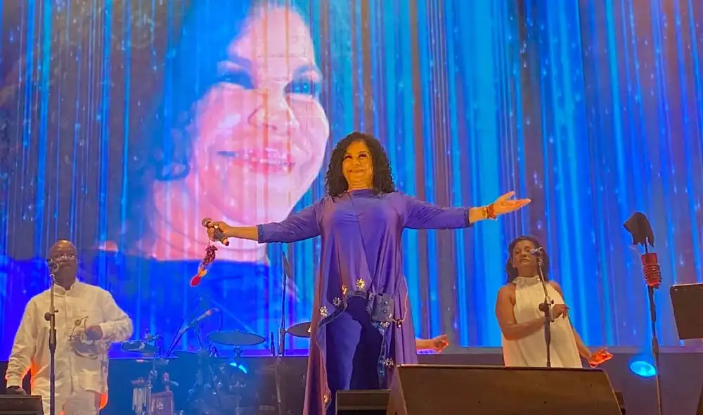 Eva Ayllón se presentó en Arena Perú junto a Daniela Darcourt. Foto: Flavia Ramos/ URPI-LR