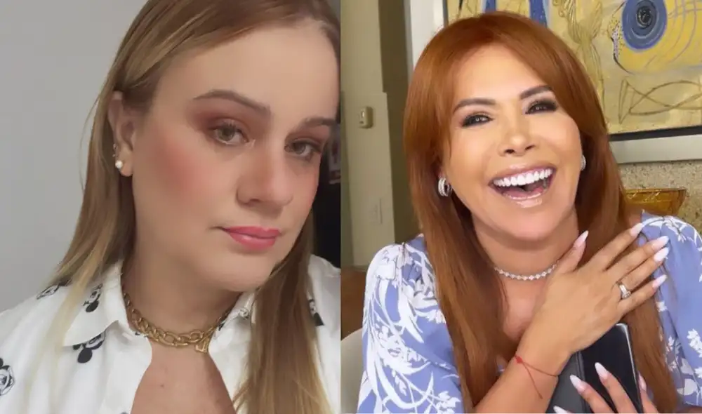 La periodista no dudó en opinar sobre la reciente polémica que remeció Chollywood, y arremetió contra Magaly Medina. Foto:  Magaly Medina/Instagram, Lourdes Sacín/Instagram