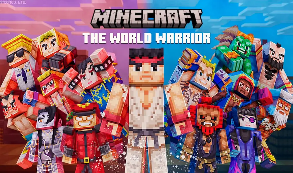 Este pack contiene 35 artículos basados en Street Fighter y ya se encuentra disponible en el marketplace de Minecraft. Foto: Minecraft