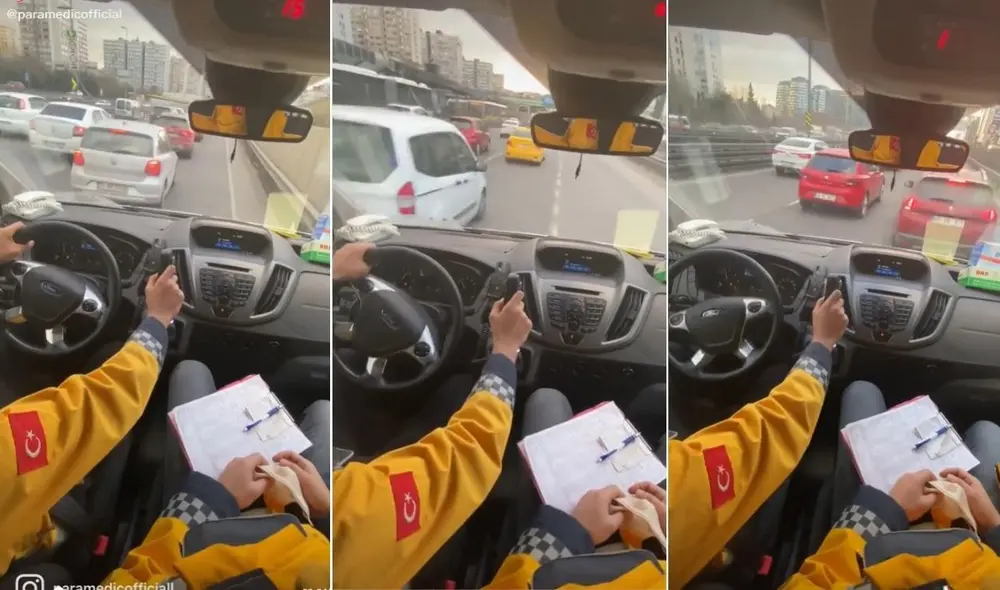 El usuario @paramedicofficial suele compartir, a través de videos, los riesgos que suele pasar al volante en cada emergencia. Foto: captura de TikTok