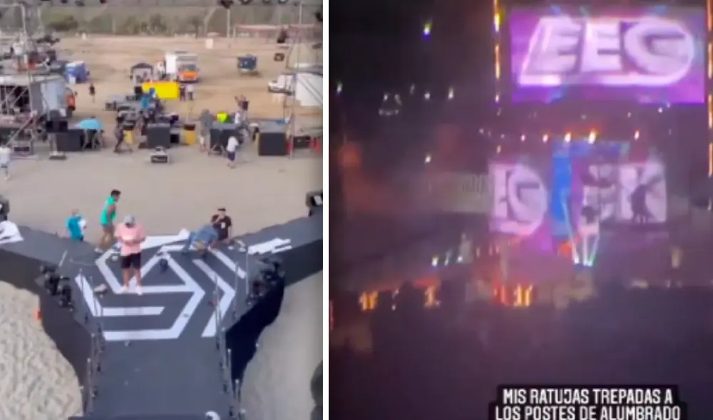 Imágenes muestran lo que serían ensayos y pruebas de sonido para la primera emisión de Esto es guerra 10 años. Foto: captura Instarándula Imágenes muestran lo que serían ensayos y pruebas de sonido para la primera emisión de Esto es guerra 10 años. Foto: captura Instarándula