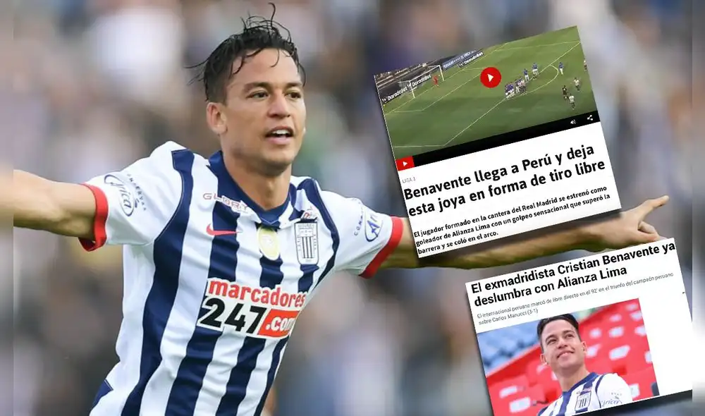 Benavente debutó en el fútbol peruano ante Carlos Mannuci por la Liga 1. Foto: Liga 1/captura Diario AS/Marca