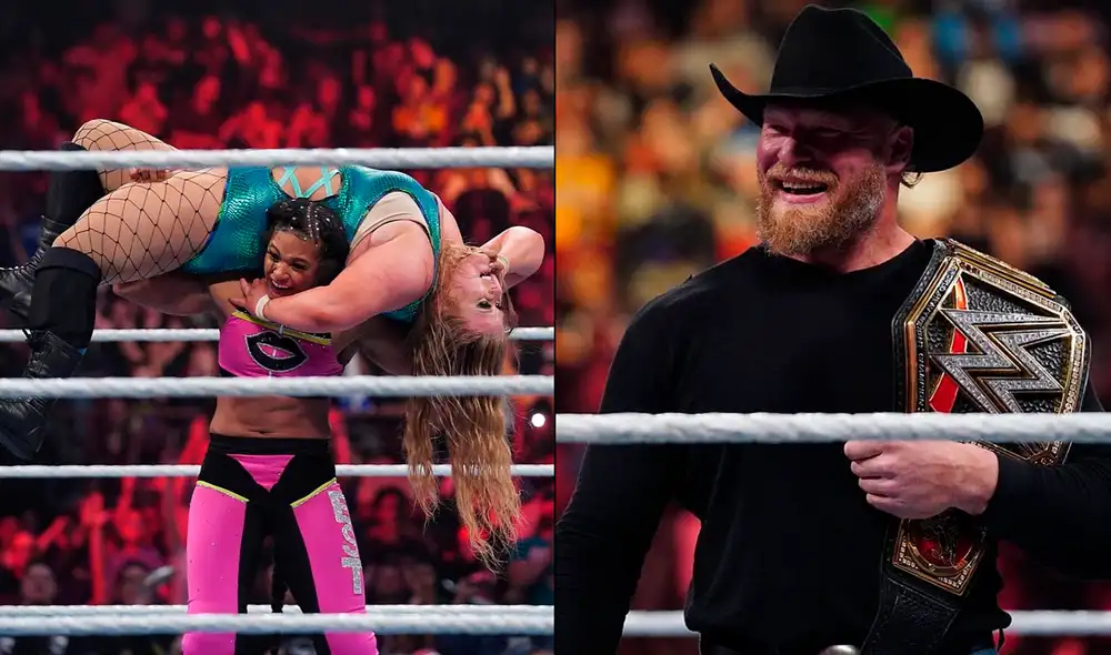 Bianca Belair y Brock Lesnar fueron los protagonistas de WWE Monday Night RAW. Foto: composición de WWE