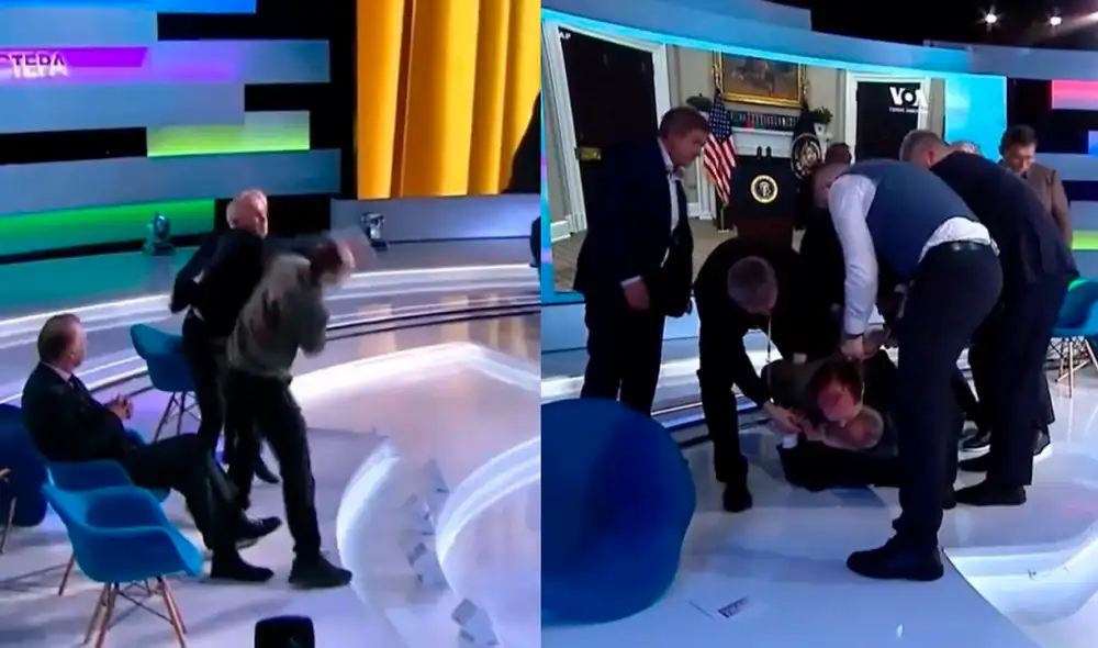 El momento en el que el periodista y el legislador se enfrentaron. Foto: Libertad de Expresión El momento en el que el periodista y el legislador se enfrentaron. Foto: Libertad de Expresión