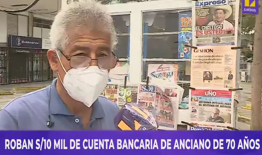 Hombre pide que banco le ofrezca una solución ante el robo de sus ahorros. Foto: captura de Latina