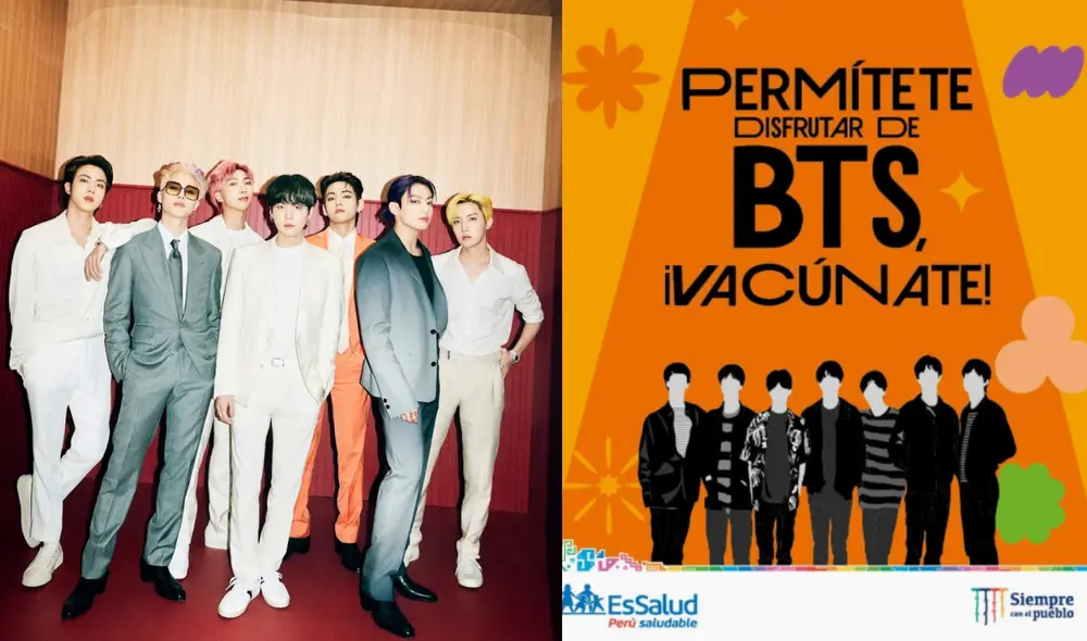 BTS llegará a Perú con la función de Permission to dance on stage en Seúl en los cines y Essalud busca incentivar la vacunación de la tercera dosis en los fans de Bangtan. Foto: composición La República/BIGHIT/Essalud BTS llegará a Perú con la función de Permission to dance on stage en Seúl en los cines y Essalud busca incentivar la vacunación de la tercera dosis en los fans de Bangtan. Foto: composición La República/BIGHIT/Essalud