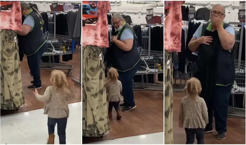 Niña decide jugarle una divertida broma a su abuela mientras está en el trabajo. Foto: captura de TikTok. Niña decide jugarle una divertida broma a su abuela mientras está en el trabajo. Foto: captura de TikTok.