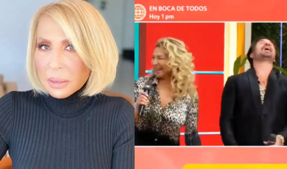 Cristian Zuárez y Adriana Amiel le mandan mensaje a Laura Bozzo en vivo. Foto: composición/ Instagram/ captura de América TV