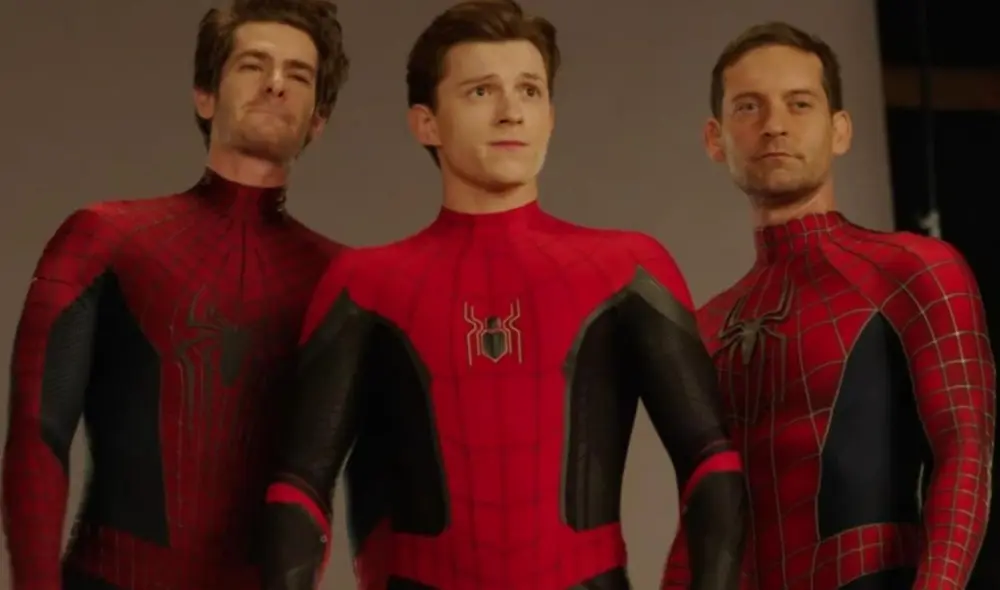 Marvel reveló nuevas imágenes de Spider-Man: no way home donde se ve a Tom Holland, Tobey Maguire, Andrew Garfield, Alfred Molina, Jamie Foxx y Willem Dafoe riendo en el set. Foto: Marvel Studios