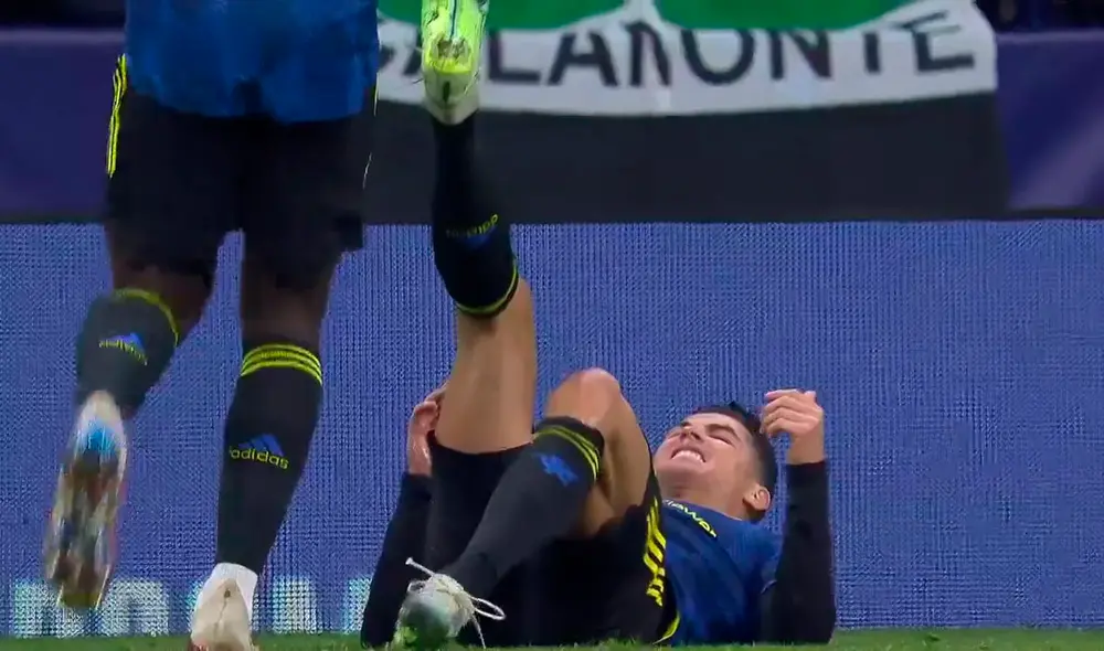 'CR7' recibió una fuerte falta. Foto: captura ESPN