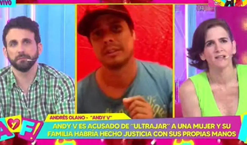 Andy V apareció en Amor y fuego con el rostro golpeado. Foto: captura Willax TV