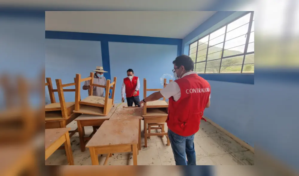 Los auditores constataron el mal estado del colegio. Foto: Contraloría Los auditores constataron el mal estado del colegio. Foto: Contraloría