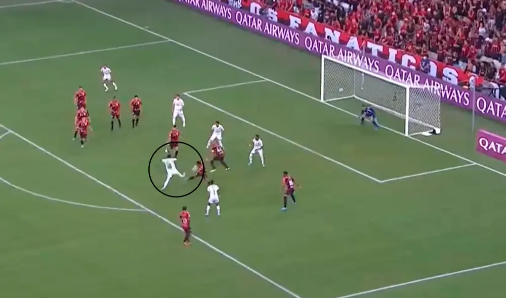 Jailson metió un golazo a favor del Palmeiras ante Athletico PR por la Recopa Sudamericana 2022. Foto : captura de DirecTV Sports