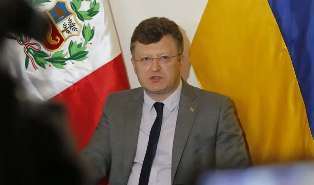 Rostyslav Yavorivskyi, encargado de negocios de la Embajada de Ucrania en Perú, declaró sobre el ataque ruso en territorio ucraniano. Fotos; Carlos Félix/La Republica Rostyslav Yavorivskyi, encargado de negocios de la Embajada de Ucrania en Perú, declaró sobre el ataque ruso en territorio ucraniano. Fotos; Carlos Félix/La Republica