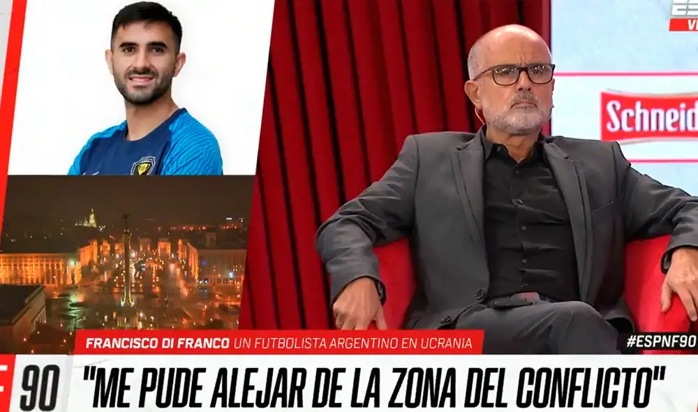 Francisco Di Franco, jugador del SK Dnirpo-1, confirmó que ya se encuentra a salvo. Foto: ESPN F90 Francisco Di Franco, jugador del SK Dnirpo-1, confirmó que ya se encuentra a salvo. Foto: ESPN F90