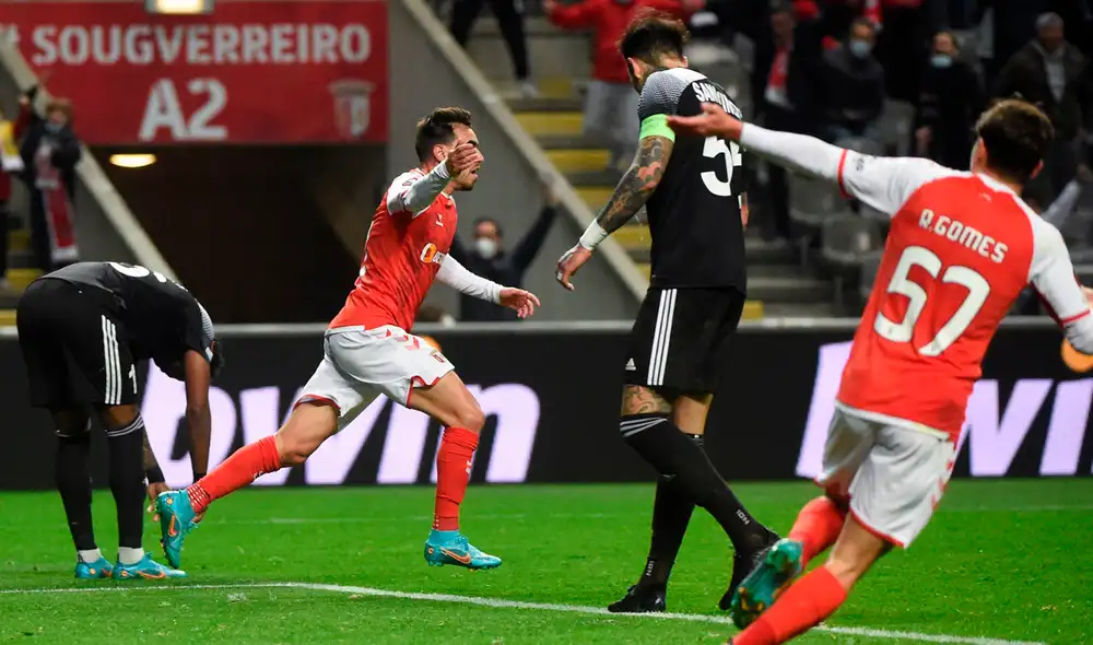 SC Braga eliminó al Sheriff de Gustavo Dulanto de la Europa League. Foto: AFP