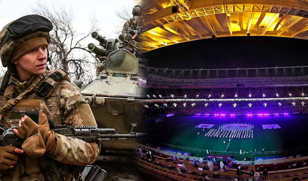 La guerra entre Rusia y Ucrania podría hacer que se suspenda el Mundial Qatar 2022. Foto: Composición La República/AFP. La guerra entre Rusia y Ucrania podría hacer que se suspenda el Mundial Qatar 2022. Foto: Composición La República/AFP.