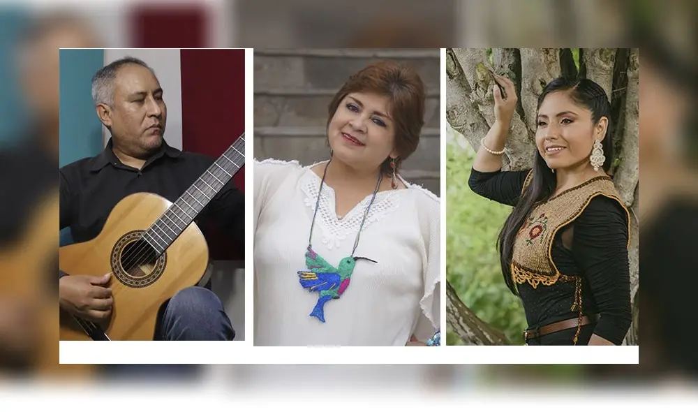 Concertista Hans Romaní junto a las intérpretes Carmen Gutiérrez y Yesenia Alanya. Foto: Composición La República.