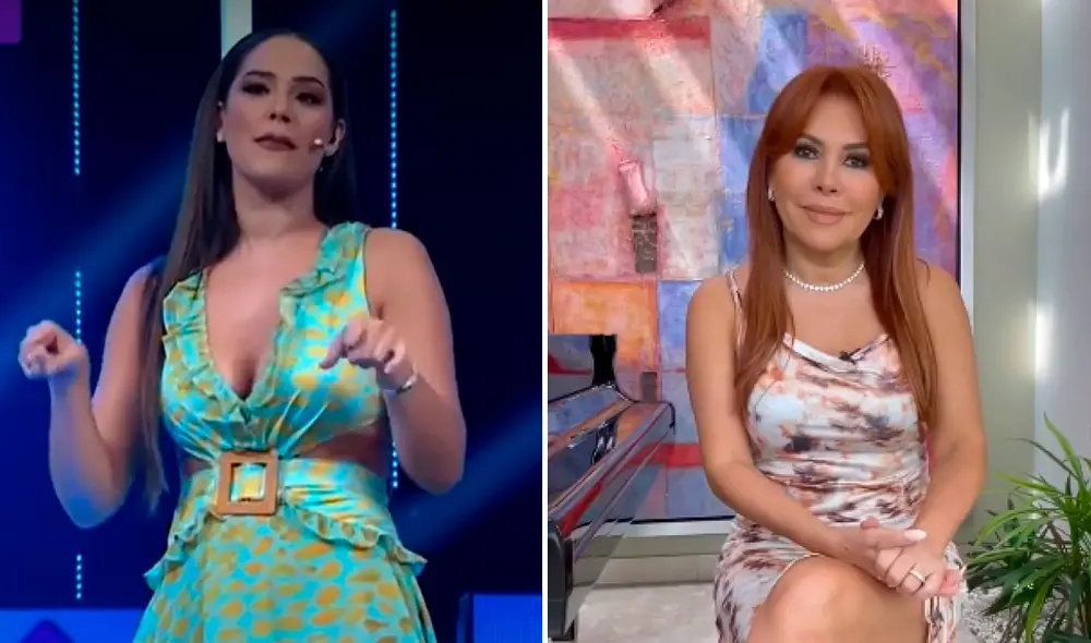 Karen Schwarz recordó su paso por Mujeres al mando junto a Magdyel Ugaz. Foto: composición Magaly Medina/Instagram, captura Latina TV.