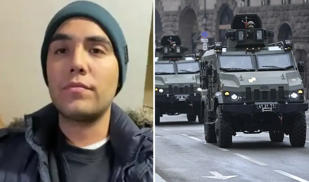 El joven peruano indicó que ha podido coordinar con el Consulado de Perú en Kiev para salir de Ucrania en las próximas horas. Foto: composición CNN / AFP El joven peruano indicó que ha podido coordinar con el Consulado de Perú en Kiev para salir de Ucrania en las próximas horas. Foto: composición CNN / AFP