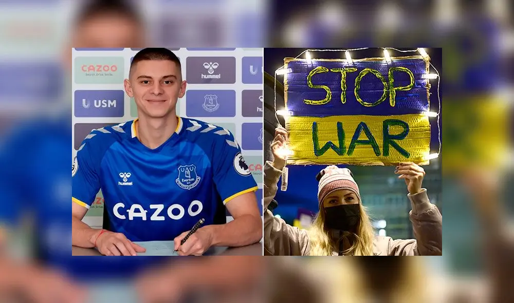 Vitalii Mykolenko llegó a Everton en la temporada 21-22 tras 5 años en Dinamo Kiev. Foto: AFP
