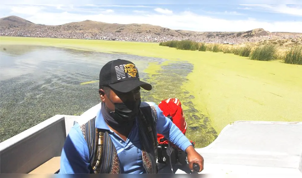 El dirigente de los lancheros, Hector Suaña, señaló que diversas instituciones no han realizado acciones para descontaminar el lago Titicaca. Foto: Juan Carlos Cisneros/La República