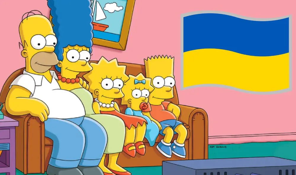 Los Simpson dedicaron una ilustración a Ucrania como mensaje de apoyo y paz a través de redes sociales. Foto: composición/Disney/difusión