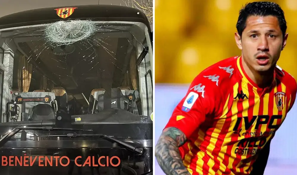 Ni Lapadula ni ninguno de sus compañeros resultaron heridos por el ataque. Foto: composición Umbria 24/Benevento