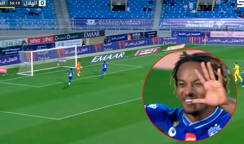 André Carrillo sumó un nuevo gol en la Liga Profesional de Arabia. Foto: captura/SSC