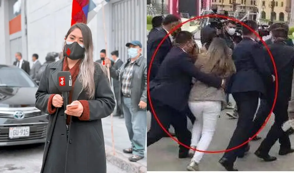 La reportera de TV Perú destacó en las actividades oficiales del presidente Pedro Castillo. Foto: composición LR / Facebook de Tiffany Tipiani .