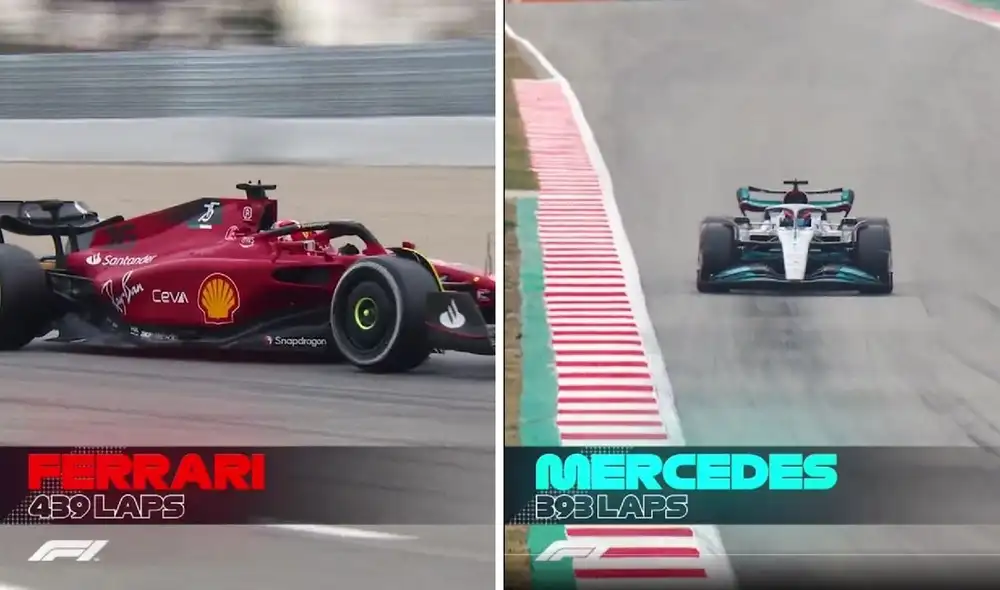 Ferrari y Mercedes fueron los equipos más regulares de la pretemporada. Foto: captura F1. Ferrari y Mercedes fueron los equipos más regulares de la pretemporada. Foto: captura F1.
